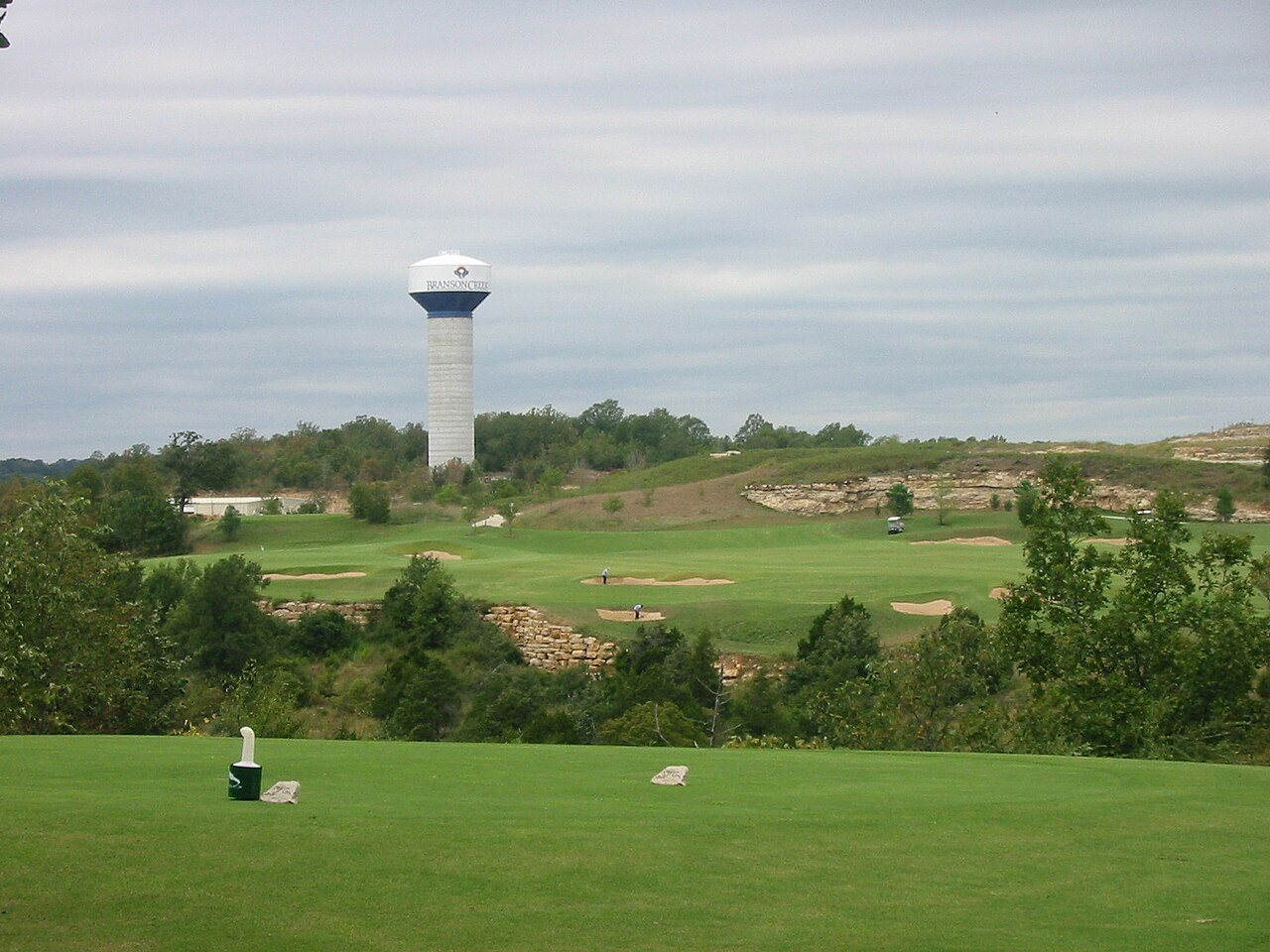 Teeing ground and fairway at the eighteenth hole of the historic Branson Creek course.